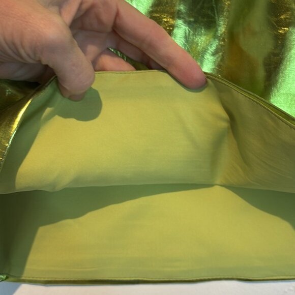 Metallic Green Mini Skirt - Picture 6 of 12